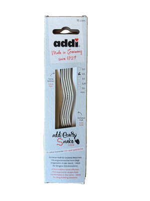addi Crasy Snake Lace Tip Knitting Needles, 5 Pack, Size 2,5mm 15cm  New