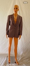 Jones New York 100 Wool Women s Lined Pink Gray Houndstooth Blazer Size 10P