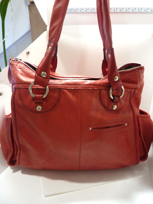 B. MAKOWSKY Dark Burgundy Croc Embossed Leather Large  B. Makowsky Burgundy Shoulder Bag main image 1