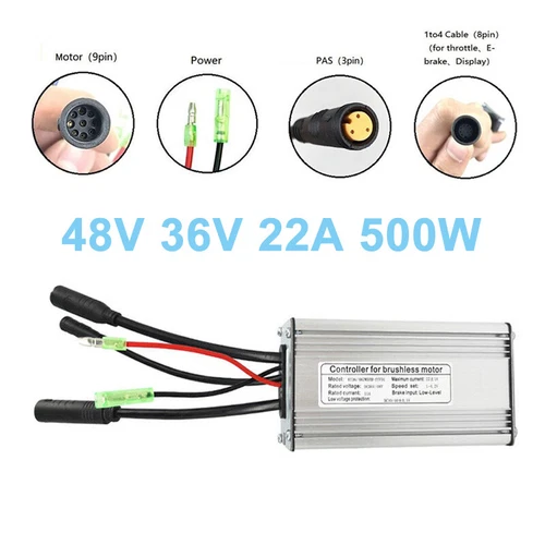 48V 36V 22A Waterproof Brushless Motor Controller For 500W Electric Bicycle