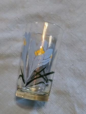 Vintage Boscul Spring Crocus Blue Flower Peanut Butter 5" Water Drinking Glass