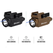 Olight Baldr S BL Black Rail Mounted Tactical Flashlight 800 Lumen Blue Laser US