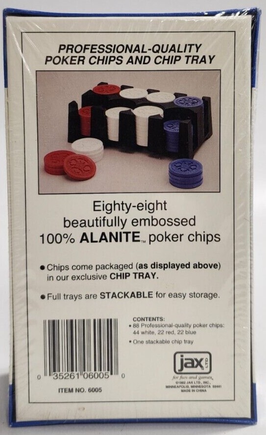 Vintage 88 Professional Poker Chips Stackable Chip Tray JAX Ltd