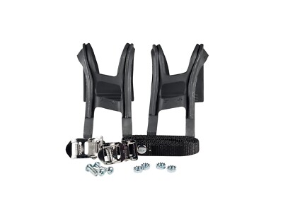 Well Go Rennrad Pedal Zehenclips und Riemen Paar Fußriemen Harz schwarz