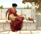 Oil Painting repro John William Godward The Favourite