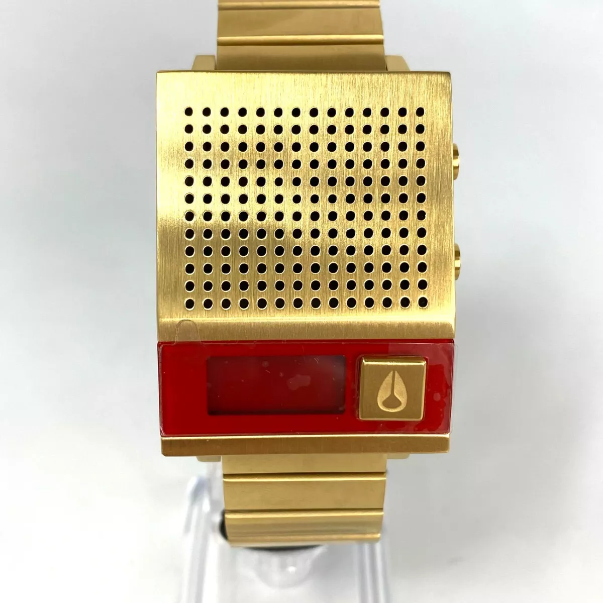 Nixon Dork Too All Gold Red A1266 502-00 Digital Quartz Watch With