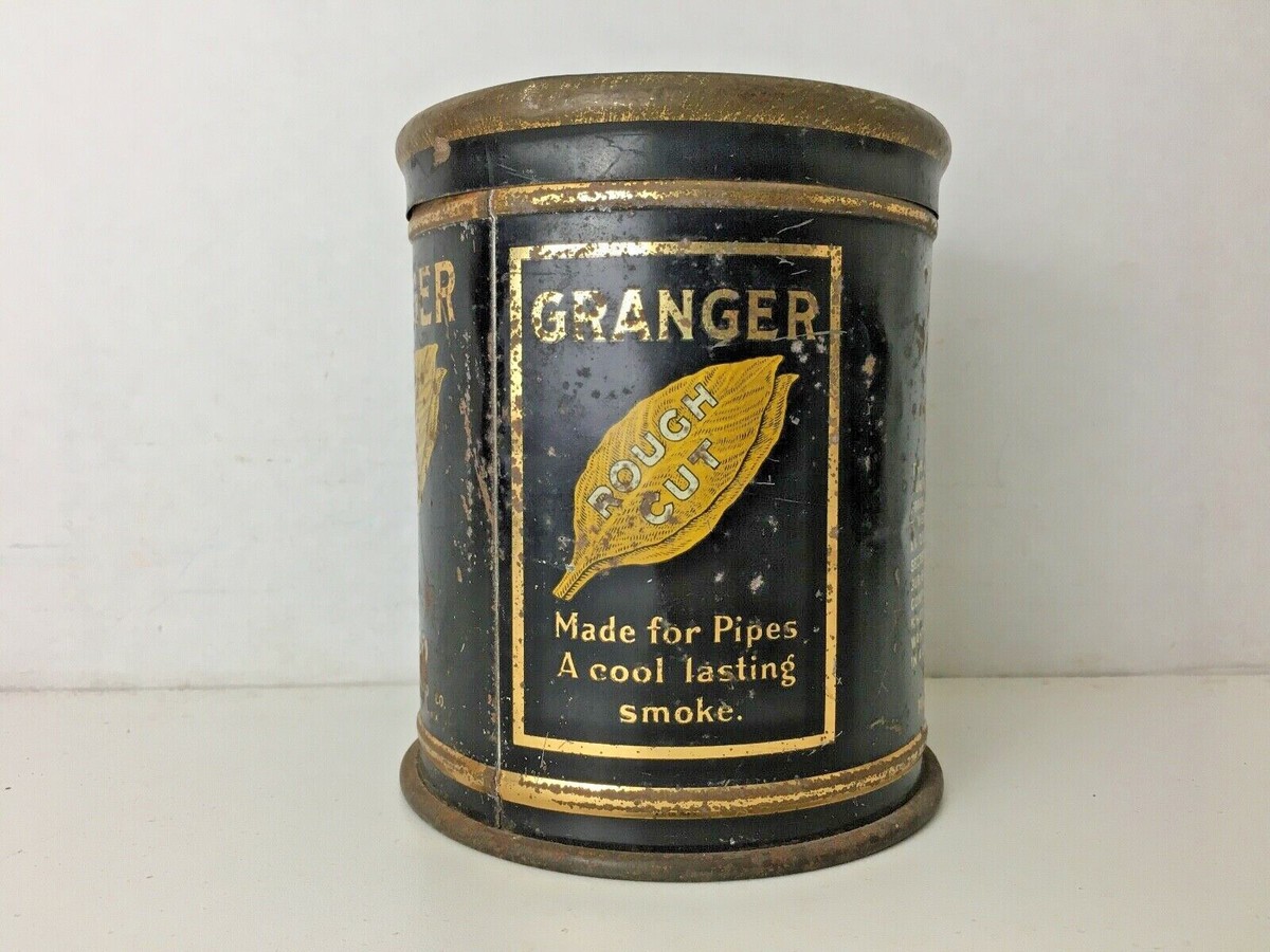 granger rough cut pipe tobacco can GRANGER* 