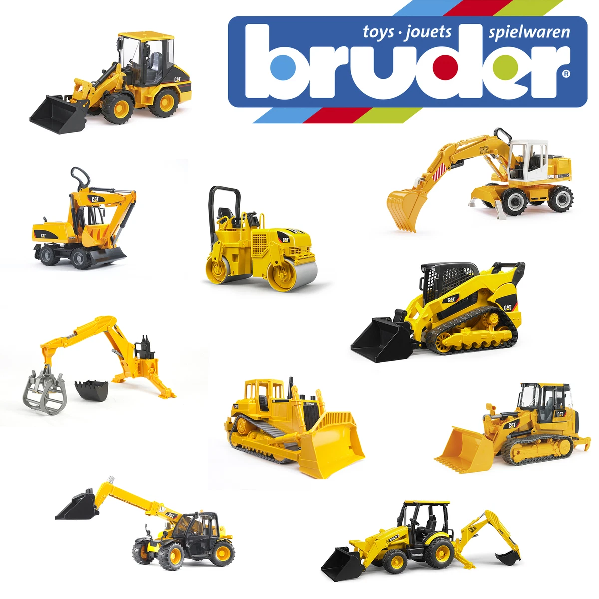 Bruder Construction CAT Trucks Diggers Bulldozer Building Kids Models Scale 1 16