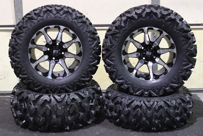 KAWASAKI BRUTE FORCE 750 27'' RIP SAW RADIAL ATV TIRE 14'' HD6 M WHEEL KIT IRS1CA
