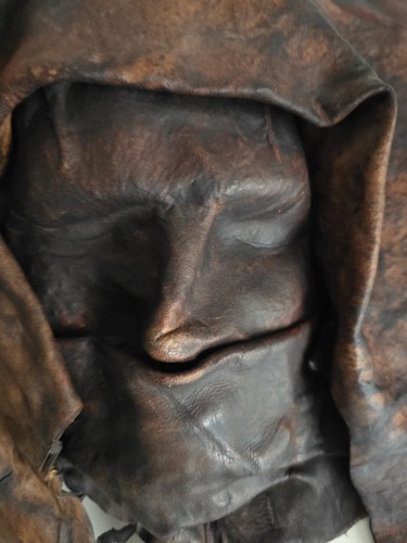 Leather hand made mask man's face wall hanging sculpture Made In Portugal - Picture 7 of 10