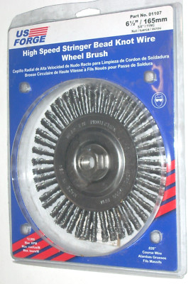 US Forge 01107 Stringer Bead Knot Wire Wheel 6.5 x 5/8-11 for Angle Grinder USA