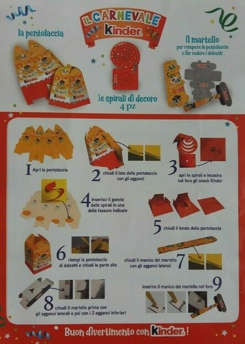 2 Pz PAH KINDER FERRERO LA PENTOLACCIA IL MARTELLO CARNEVALE NUTELLA NUOVA - Picture 2 of 3