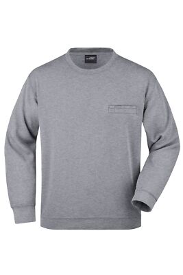 James & Nicholson Herren Sweatshirt Pullover mit Brusttasche Übergrößen JN924