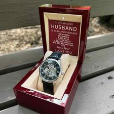 15th Wedding Anniversary Gift for Husband, Crystal 15 Year Anniversary Gift Man