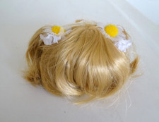 Old Store Stock Wig Blonde Synthetic Pigtails for Doll Head 8" Circumference