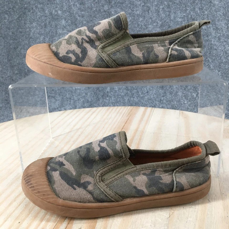 Zapatos Cat And Jack Niños 10 Claud Informales Sin Cordones Camuflaje Mocasín Tela Verde Planos Foto 2 de 4