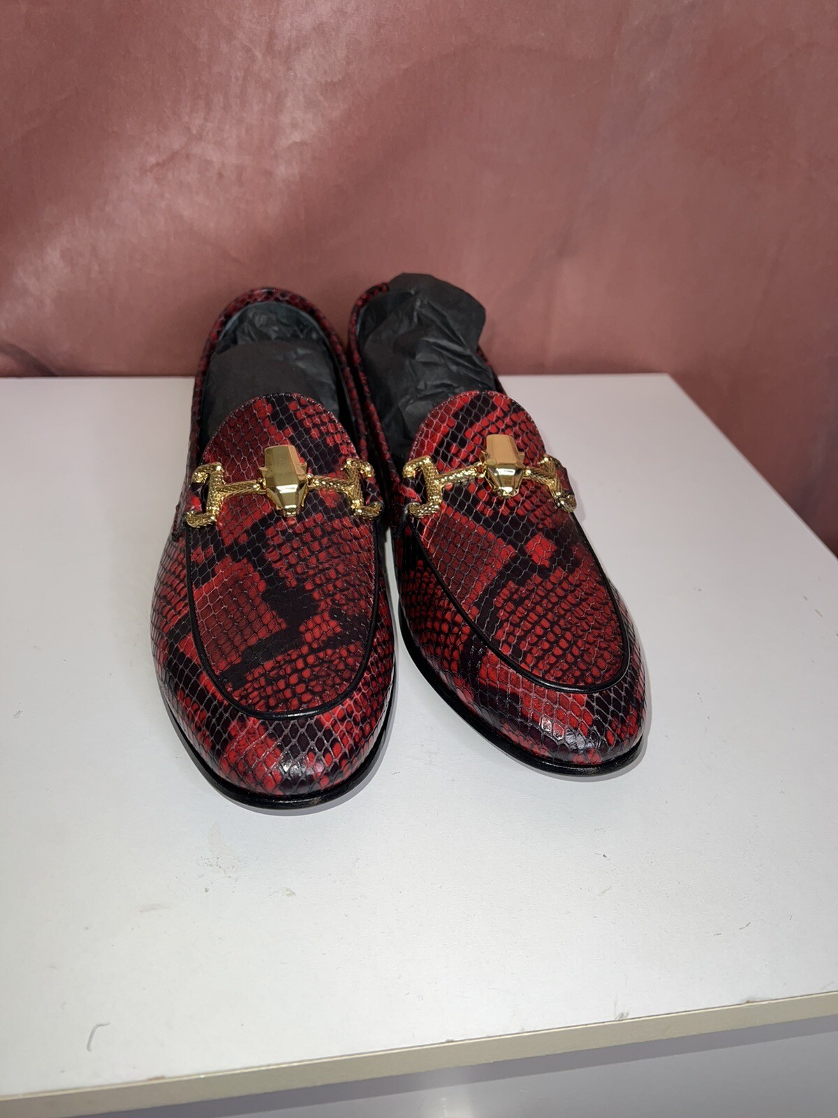 569$ Women’s Roberto Cavalli Snakeskin  Horsebit All Leather Loafer Shoes Sz39 image 2