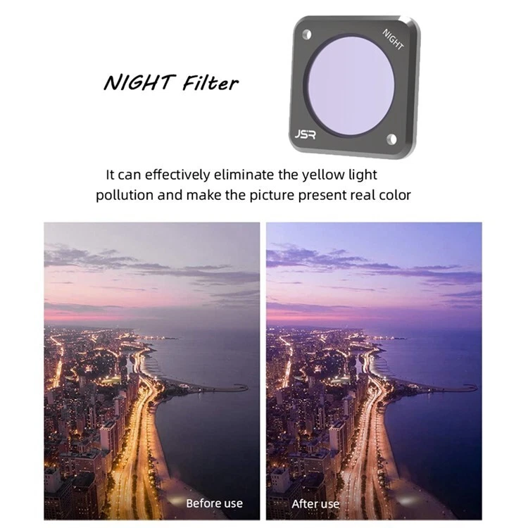 JUNESTAR JSR-1339-20 for DJI Action 2 8-in-1 Camera Lens Filter Set (Star, Night - Image 3 of 4