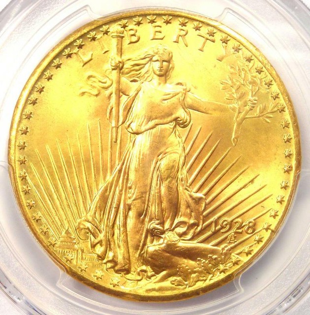 1928 Gold Saint Gaudens Double Eagle Coin Pcgs Ms 66 For