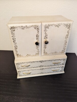 Vintage LAUREL? Jewelry Music Box Japan Works Simulated Leather