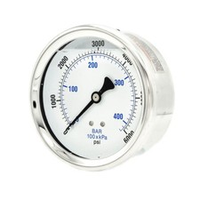 Liquid Filled Back Mount Pressure Gauge with ...