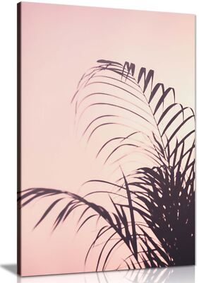Gerahmtes Leinwandbild Sommer tropische Palmblätter Schatten Wandbild Wohndeko