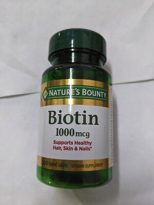 2 PACK Nature's Bounty Biotin - Hair, Skin & Nails, 1000mcg, 100 Tablets