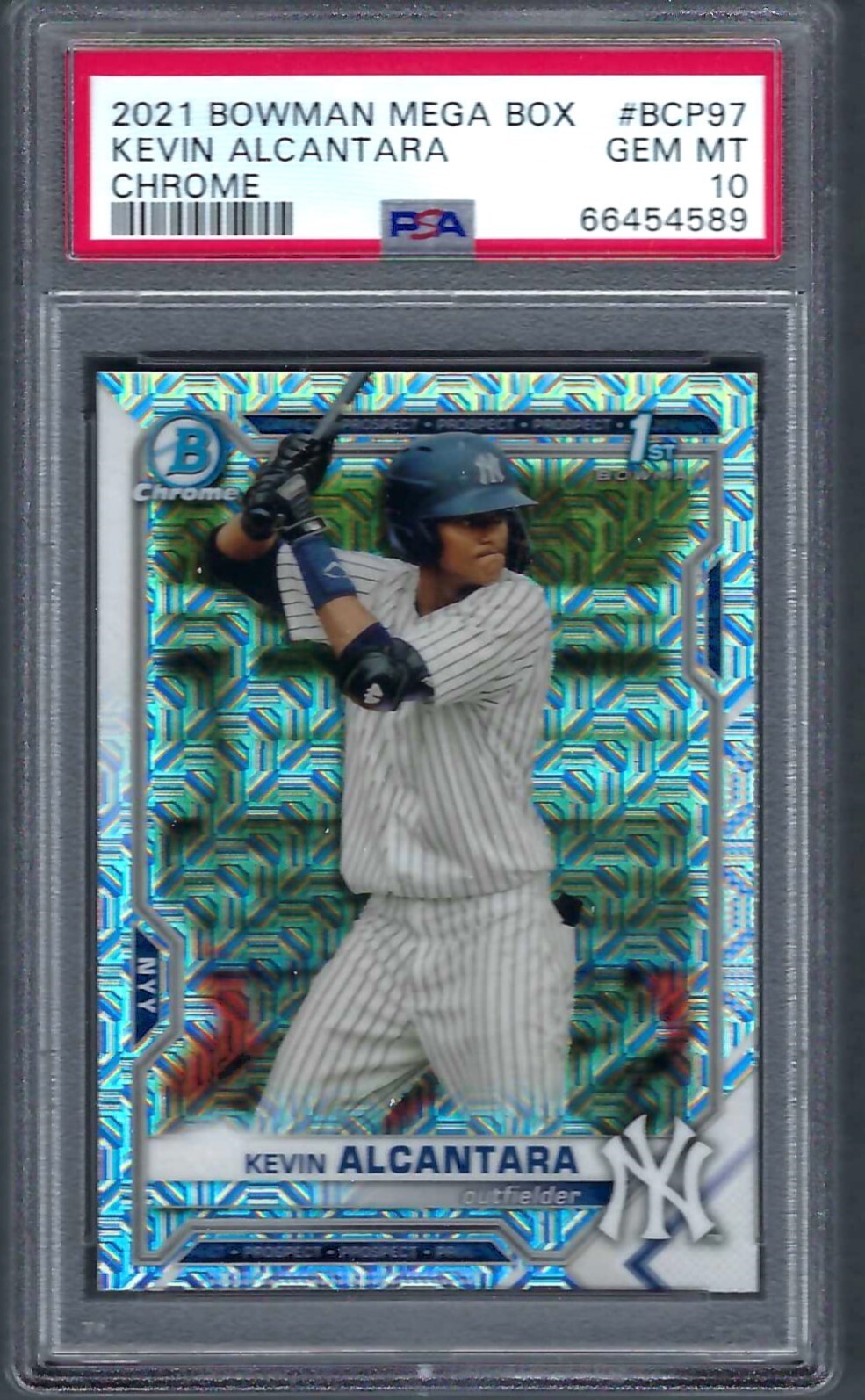 2021 Bowman Mega Box Kevin Alcantara PSA 10 1st Mojo Refractor #BCP97 Cubs First