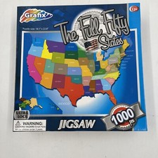 Grafix Full Fifty States USA Map 1000 Piece Jigsaw Puzzle 18x23 Inch Used