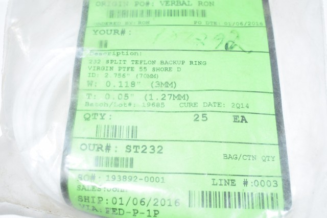 Lot of 22 NEW Global O-Ring ST232 232 SPLIT TEFLON BACKUP RING VIRGIN ...