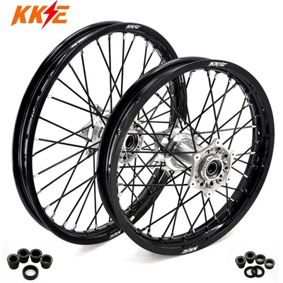 KKE 21/18 Cast Wheels Rims Fit KTM EXC XC-W XCF-W EXC-F 125-530CC Silver Hub - image 1 of 4