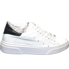 Sneakers bassa uomo invernale in vera pelle bianco fortino nero fondo cruelty bi