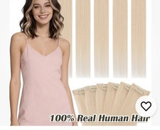 100 Human Hair Extension Clip In Single Streaks. 2 Per pack,16 long Color 27