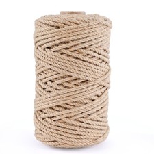 Natural Jute Twine 328ft 4mm,3Ply Twisted Thick Twine Rope Strong Jute String...