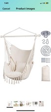 SUNCREAT Hammock Chair Swing with Steel Support Bar, Side Pocket