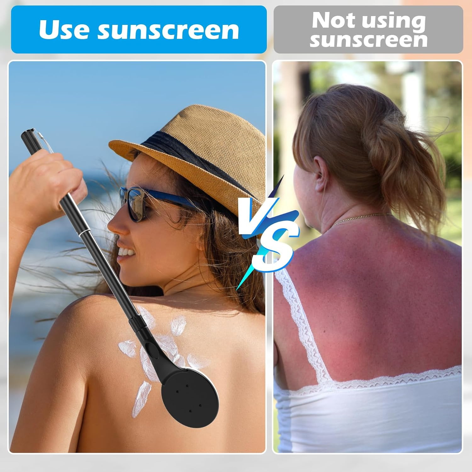 Lotion Applicator for Back, 25.7'' Long Handle Back Lotion Applicator, Easy Reac