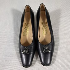 Vintage Salvatore Ferragamo Black Pumps Size 5 B Black