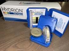 Hydrion pH Test Papers 10 Pack - 10 Single Roll Dispensers W/tube & Case