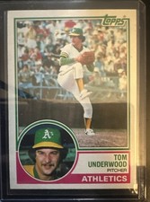 Topps 1983 Tom Underwood Oakland Athletics Baseball Card #466