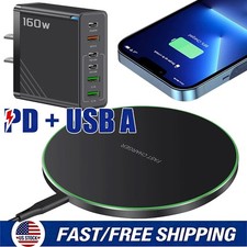 30W Wireless Charging Pad Dock Wall Charger For Samsung iPhone Android Cell Phon