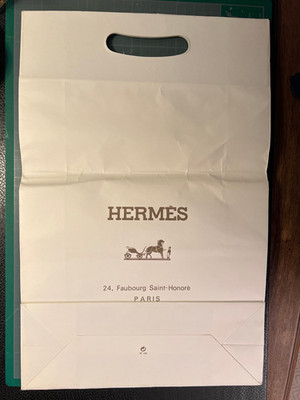 HERMES Authentic WHITE Paper Bag 43 x 20 x 10 cm Rare