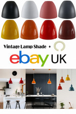 Kitchen Vintage Ceiling Light Shades Easy Fit Gloss Metal Cup Pendant Lampshade