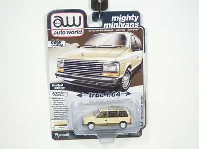 Auto World AW64512 1/64 1987 Plymouth Voyager Minivan Diecast Metal Model Car