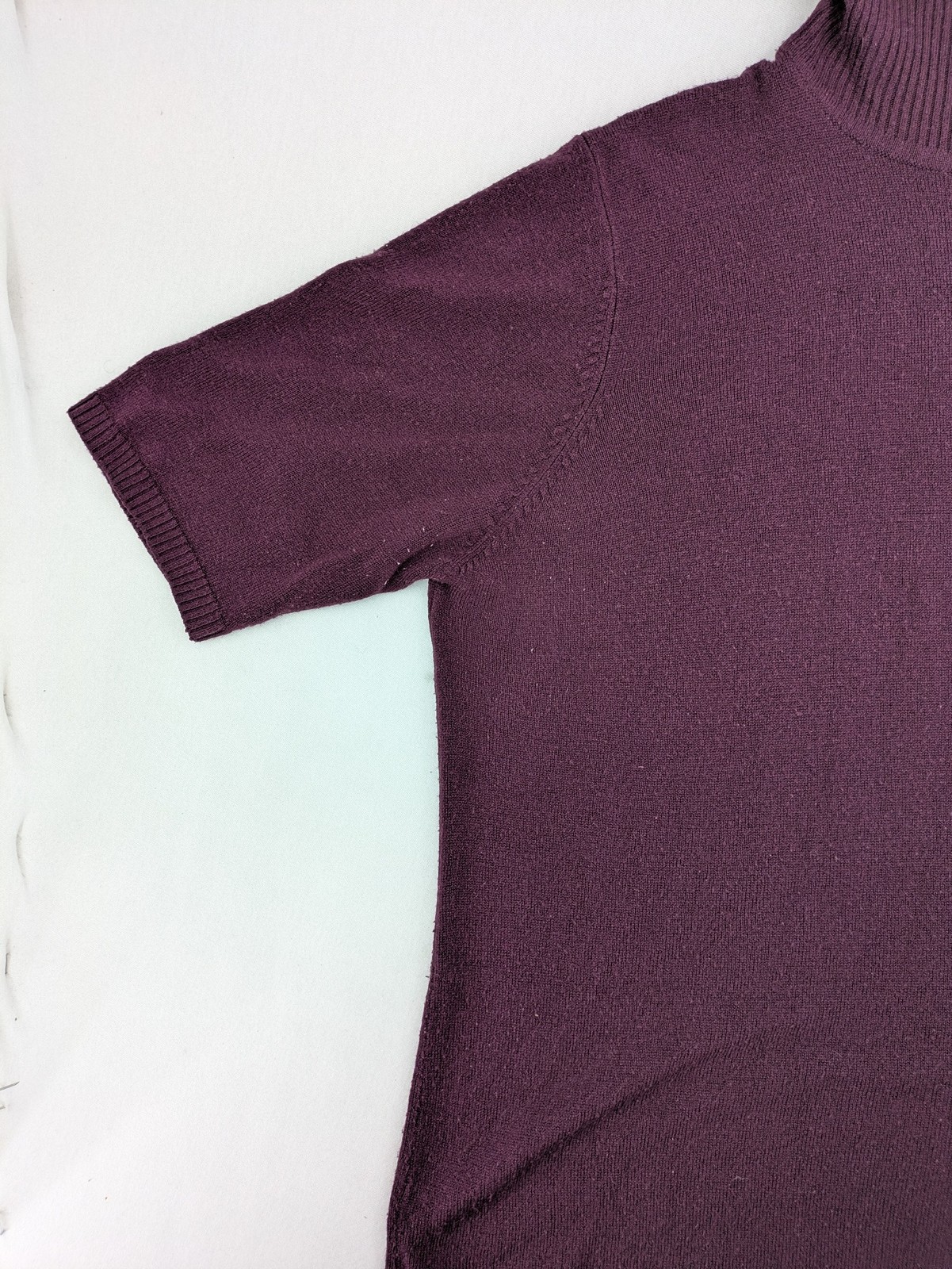 Mark Adam Damen Rollkragenpullover Gr 48 Lila Kurzarm Strick Pullover image 4