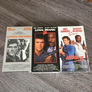 Lot of 3 VHS Tape Movies Lethal Weapon I II and lll Mel Gibson Danny Glover