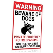 s for Fence - 8x12 Inch Aluminum Warning Sign Beware of Dog Sign