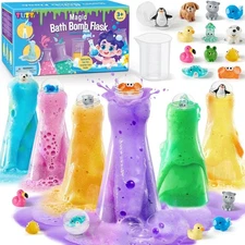 Kids Bath Bombs Potions Kit with 12PCS Surprise Toys Inside & 6PCS Regular 