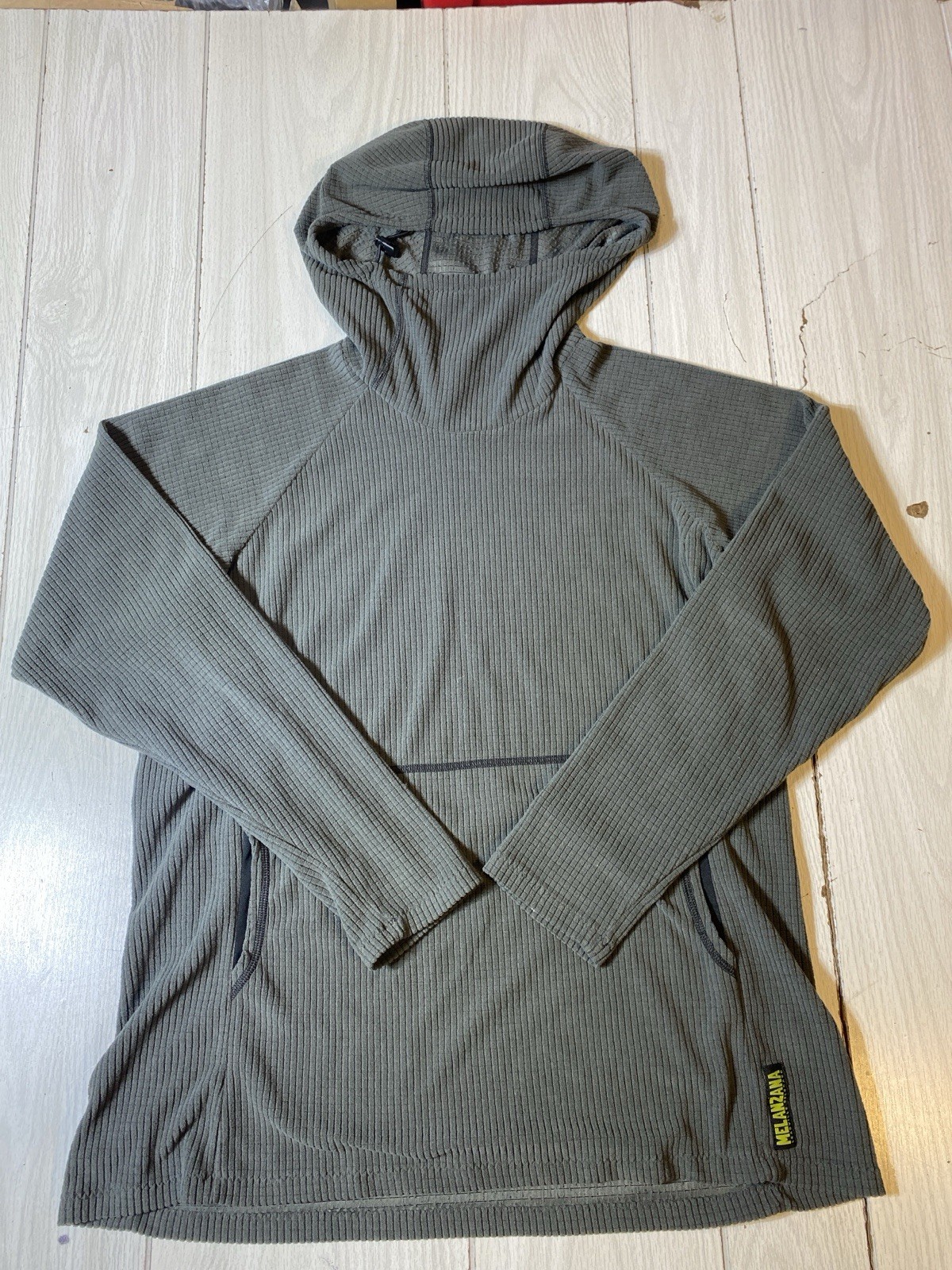 Melanzana Micro Grid Hoodie V2 Womens L Gray Fleece Pullover Leadville USA