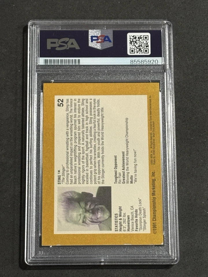RIC FLAIR & STING 1991 WCW CHAMPIONSHIP DUAL SIGNED AUTOGRAPHED CARD PSA/DNA - Image 2 of 2