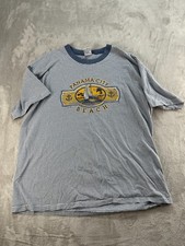 Vintage Cal Cru T-Shirt Mens XL Blue/White Stripped Short Sleeve Nautical